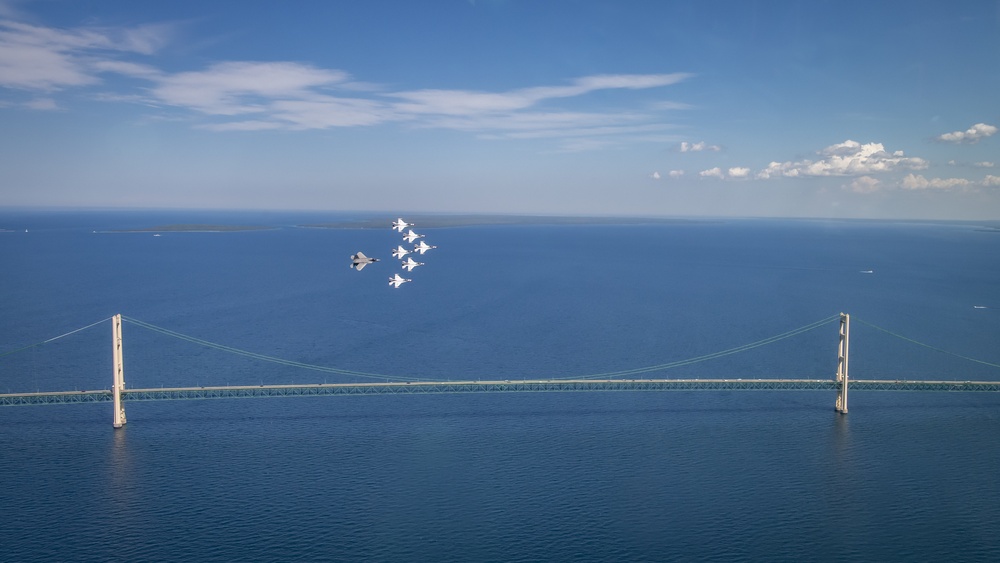 Thunderbirds fly over Michigan