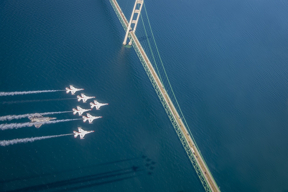 Thunderbirds fly over Michigan