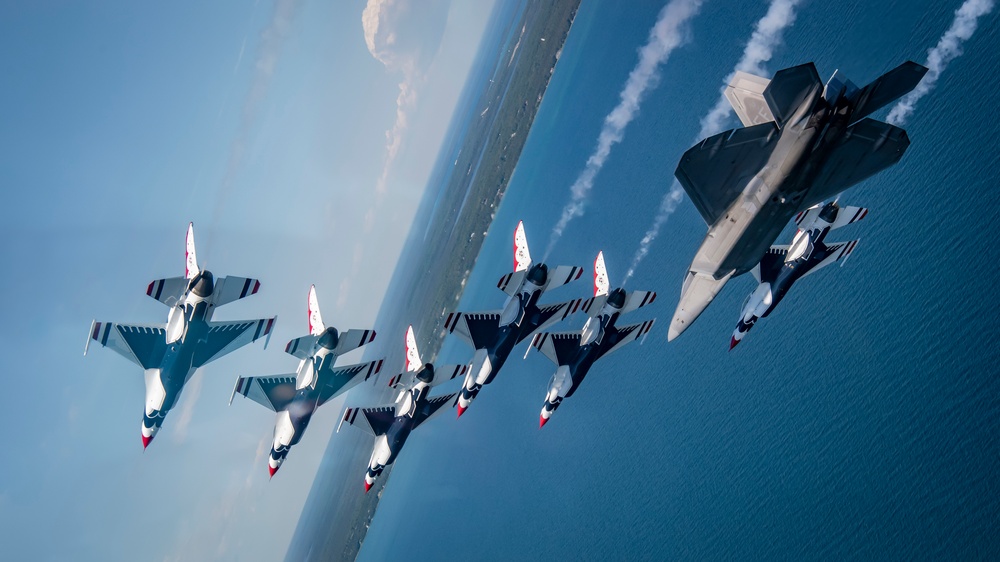 Thunderbirds fly over Michigan