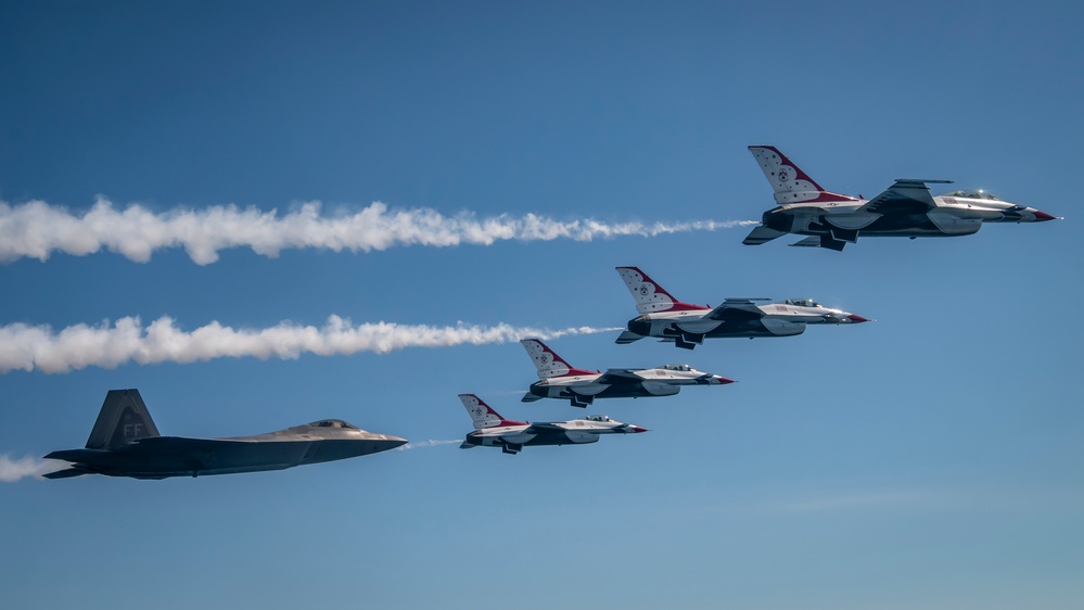 Thunderbirds fly over Michigan