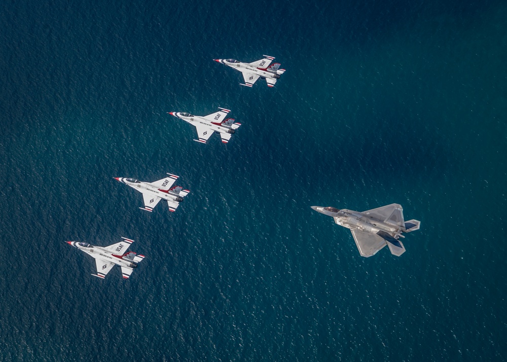 Thunderbirds fly over Michigan