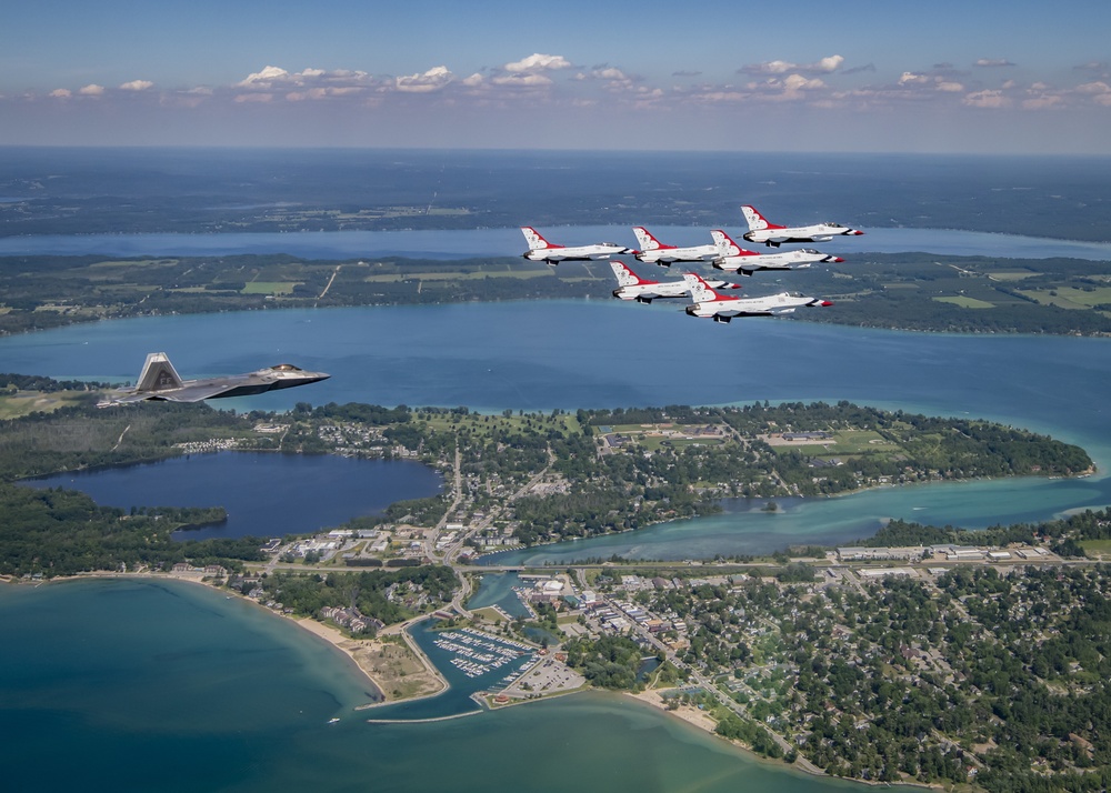 Thunderbirds fly over Michigan