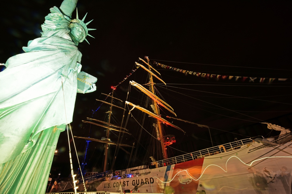 The U.S. Coast Guard Tall Ship Eagle joins the Liberty Tall Ships Regatta 2019 in France
