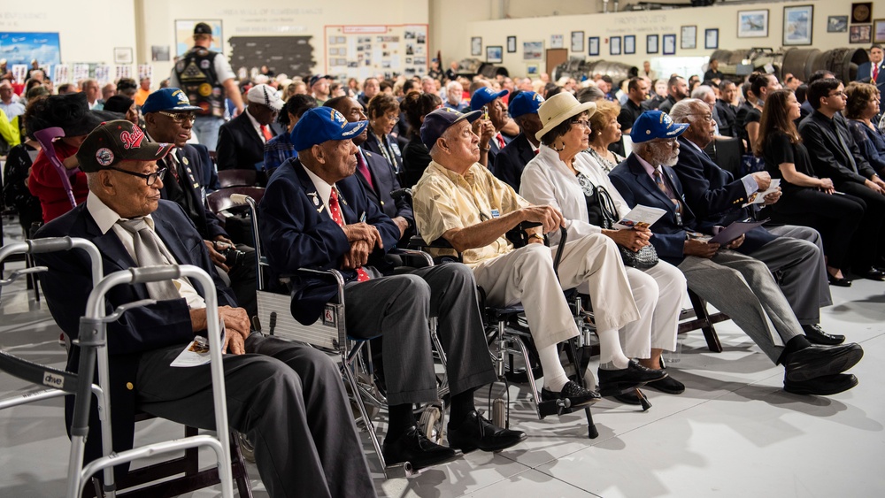 Honoring his legacy; Red Tails support fallen Tuskegee Airman’s memorial with flyover