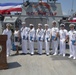 Admiral John Aquilino, Commander U.S. Pacific Fleet and Vice Admiral Phillip Sawyer, Commander, U.S. 7th Fleet poses for a photo during an awards ceremony on USS John S. McCain