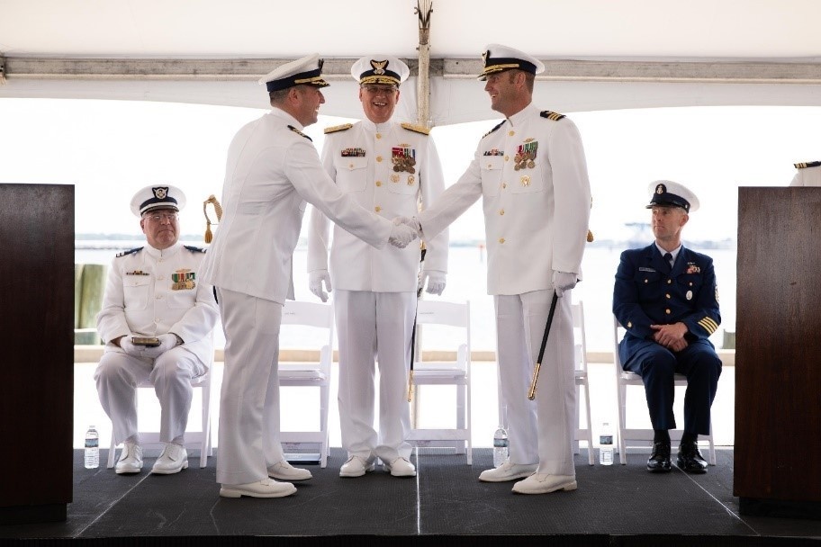 Coast Guard Cutter Escanaba holds a change-of-command ceremony