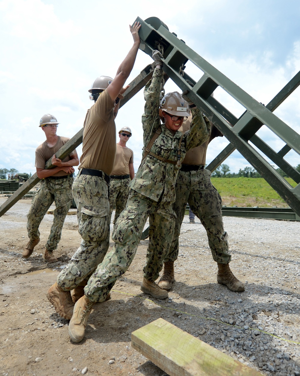 NMCB 1 Builds Medium Girder Bridge