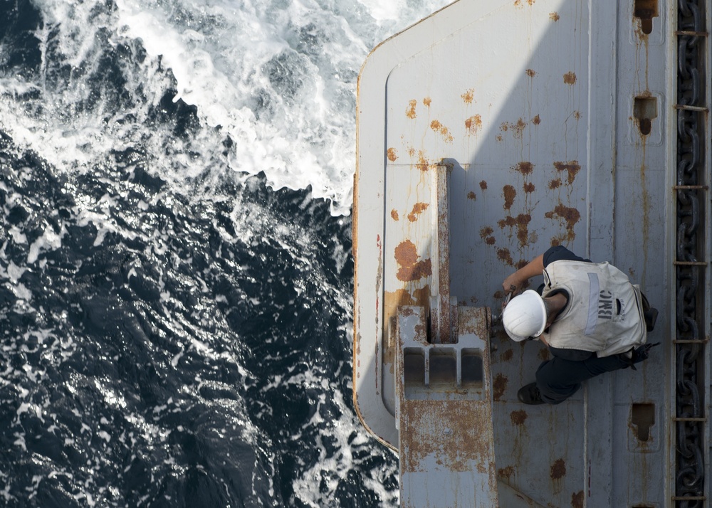Well Deck Maintenance Aboard USS Harper’s Ferry