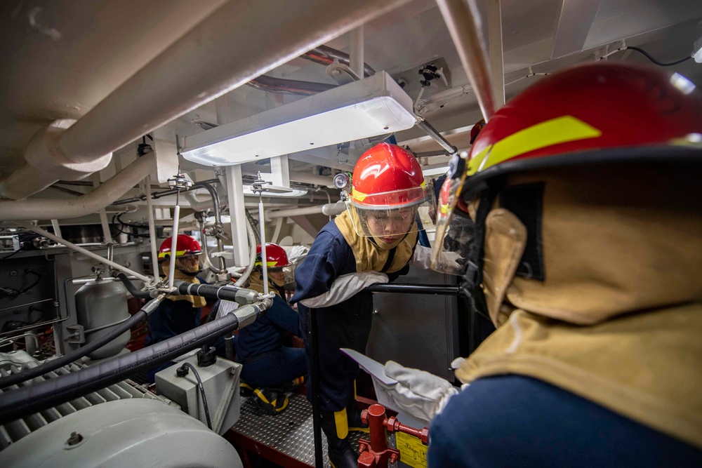 USS McCampbell damage control training drill