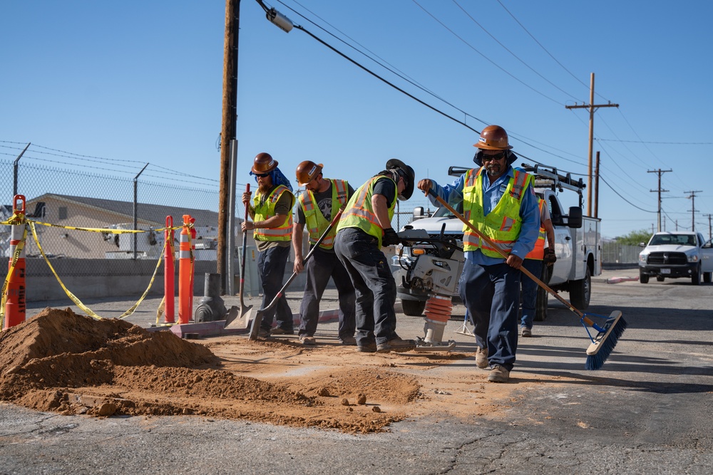NAWS China Lake DoD Personnel Repair Base Facilities after Earthquake