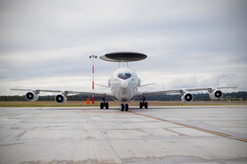 USAF AWACS arrives to RAAF Amberley for Talisman Sabre 19