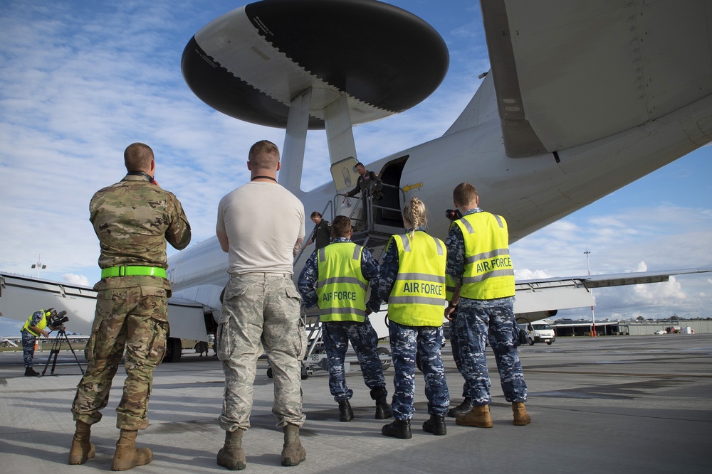 USAF AWACS arrives to RAAF Amberley for Talisman Sabre 19