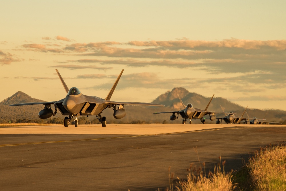 F-22s arrive at Talisman Sabre 19