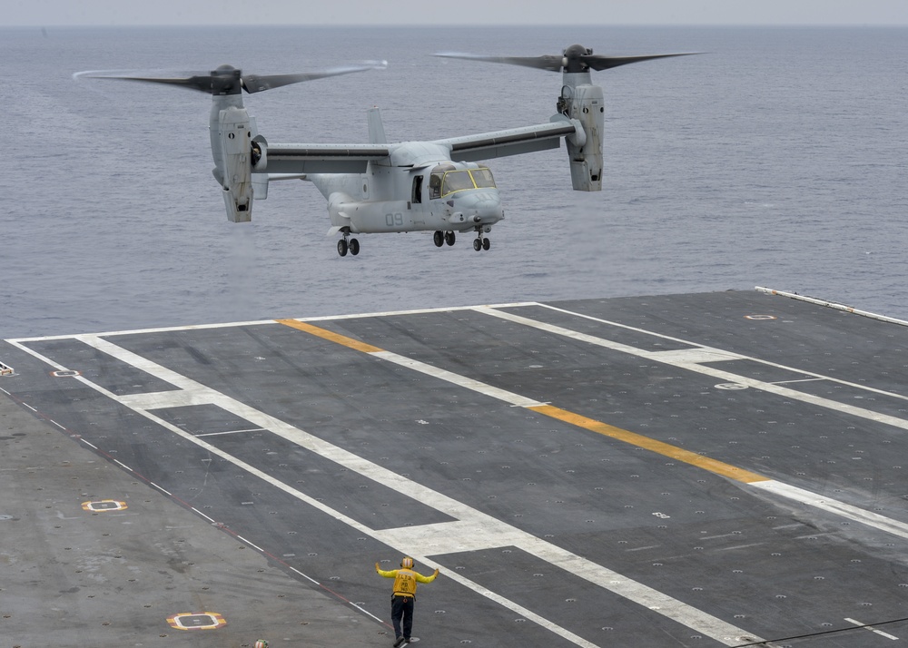 Osprey Lands On Nimitz Flight Deck