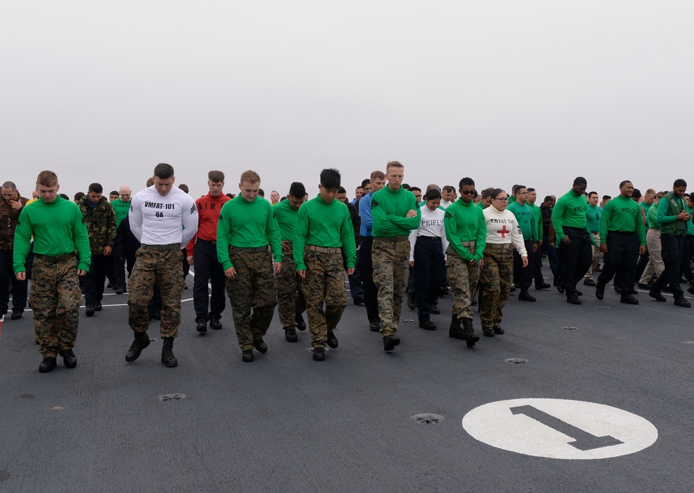 Sailors Participate In FOD Walk Down