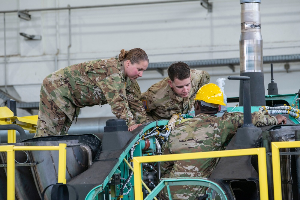 Engine maintenance on the AH-64