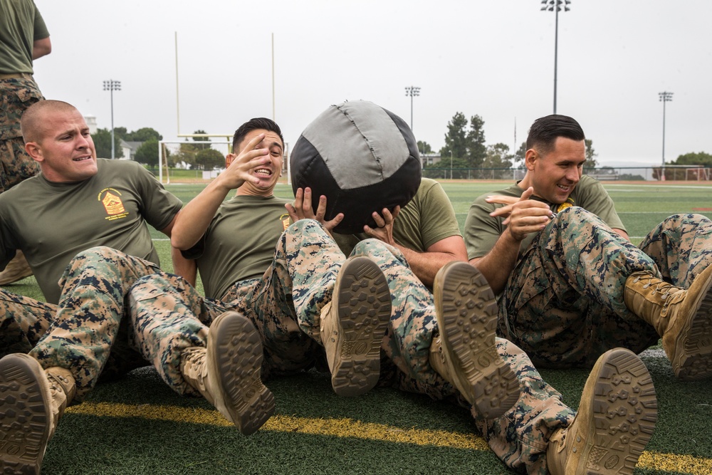 U.S. Marines compete in the Staff Noncommissioned Officer Academy Director's Cup Challenge