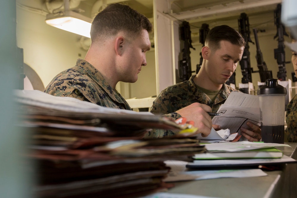 31st MEU Marines conduct armory serialized inventory