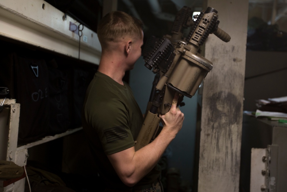 31st MEU Marines conduct armory serialized inventory