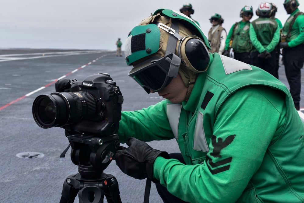 Nimitz Sailor Takes Video On Flight Deck