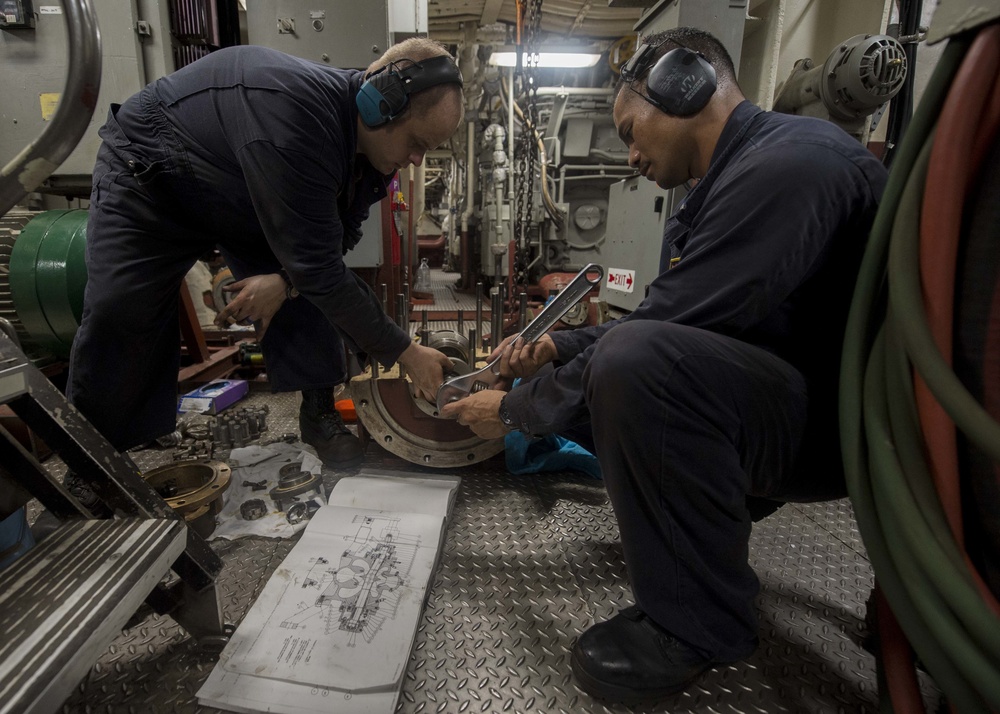 Machine Room Repair Aboard USS Harpers Ferry