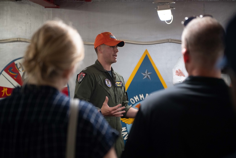 The aircraft carrier USS John C. Stennis (CVN 74) hosts member from the Stimson Research Center