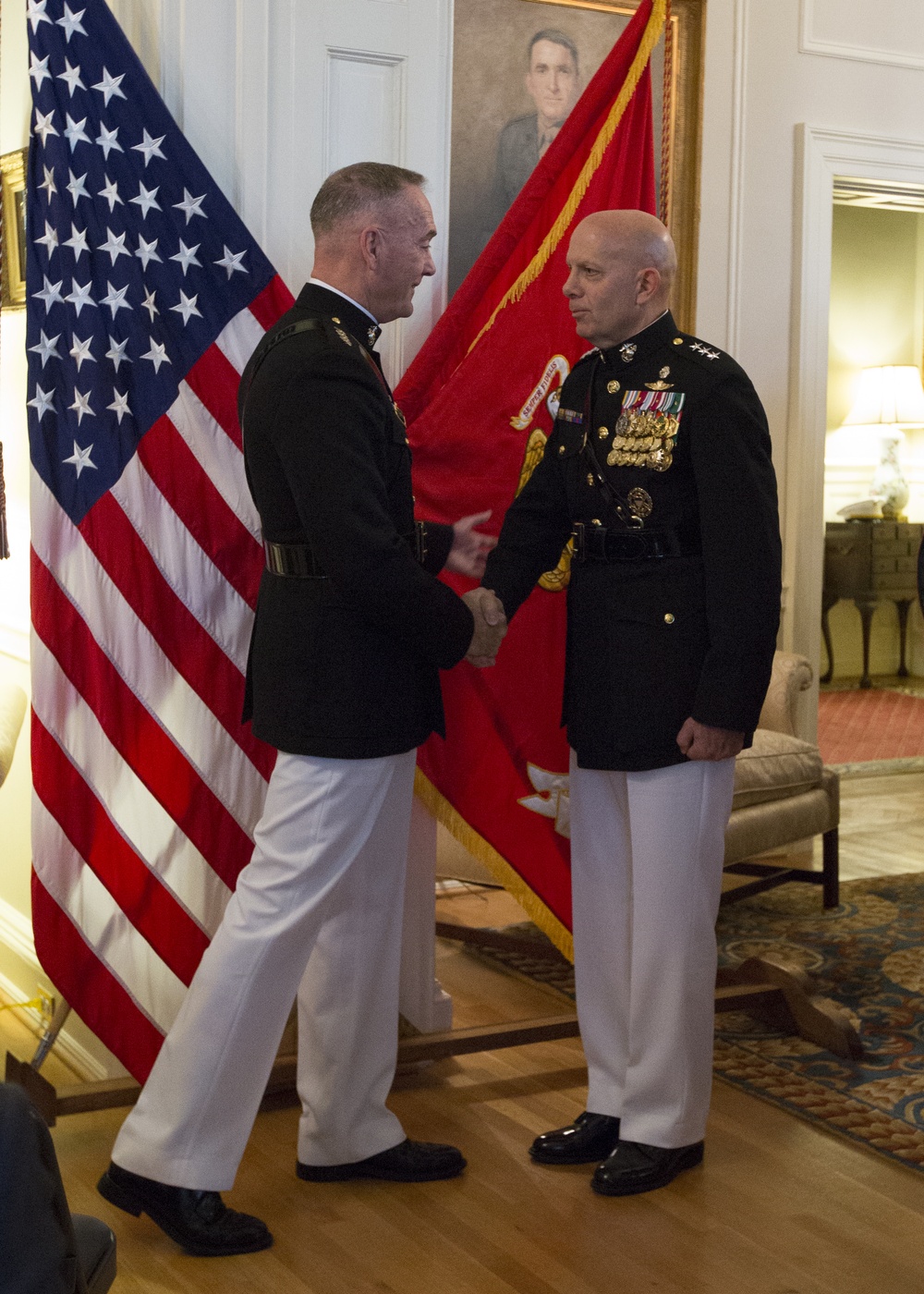 Gen. David H. Berger is promoted to the rank of general by the Chairman of the Joint Chiefs of Staff Gen. Joseph F. Dunford.