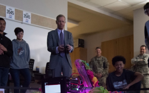 Assistant secretary of education views Lackland ISD's PurpleUp! Parade
