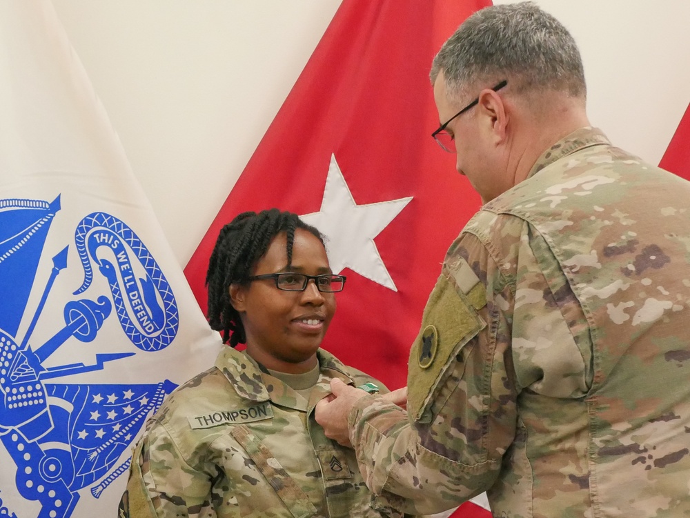 Thompson Presented Army Commendation Medal