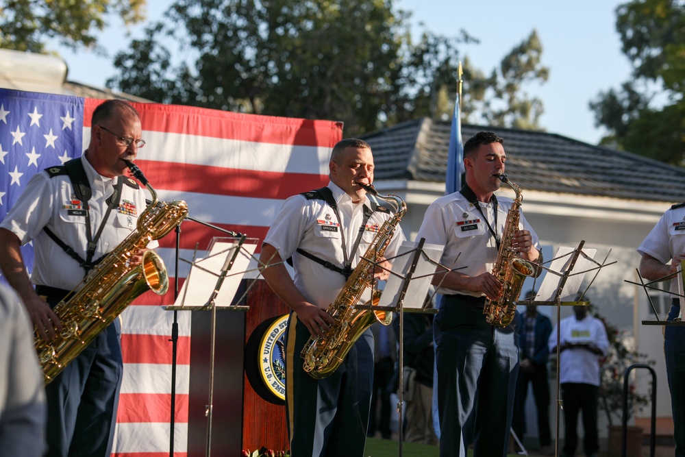 440th Army Band plays 4th of July Celebration at the home of U.S. Ambassador to Botswana