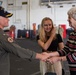 Margaret Womble, the ship's sponsor, visits the aircraft carrier USS John C. Stennis (CVN 74)