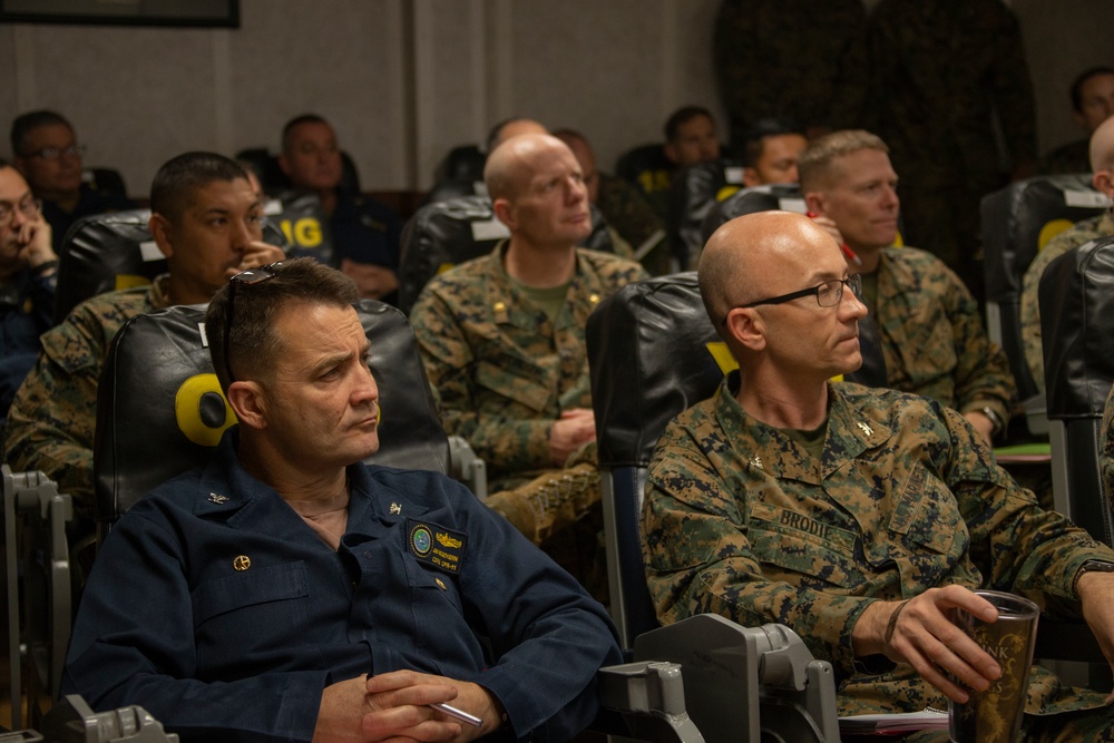 31st MEU, PHIBRON 11 Exercise Talisman Sabre mission brief aboard USS Wasp