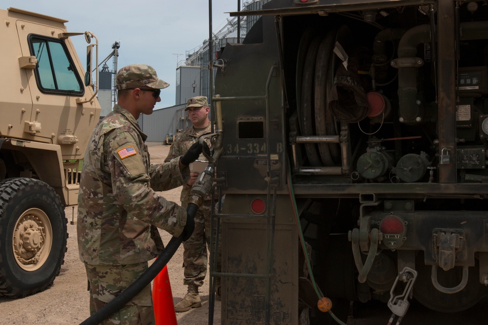Soldiers Fuel Trucks