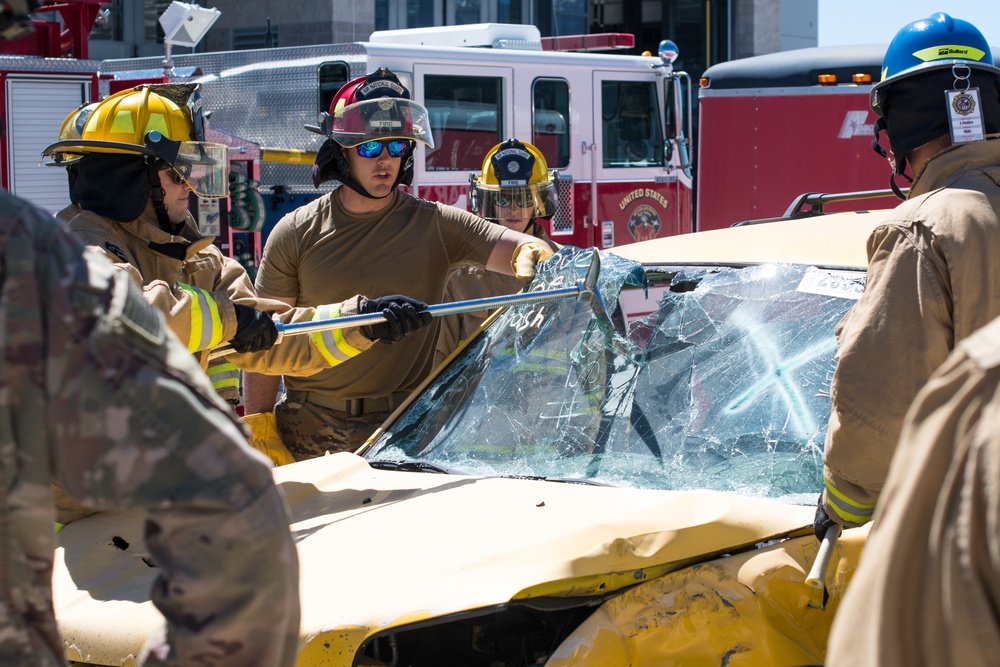 Nevada ANG Firefighters Train on Vehicle Extraction Techniques