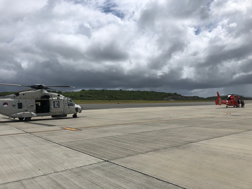 Coast Guard Air Station Borinquen, Royal Netherlands Navy rescue 4 boaters from sinking vessel 45 miles south of Vieques, Puerto Rico