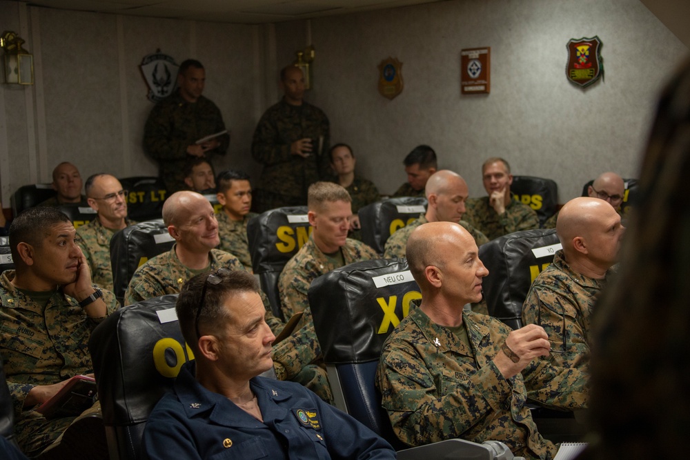 31st MEU, PHIBRON 11 Exercise Talisman Sabre mission brief aboard USS Wasp