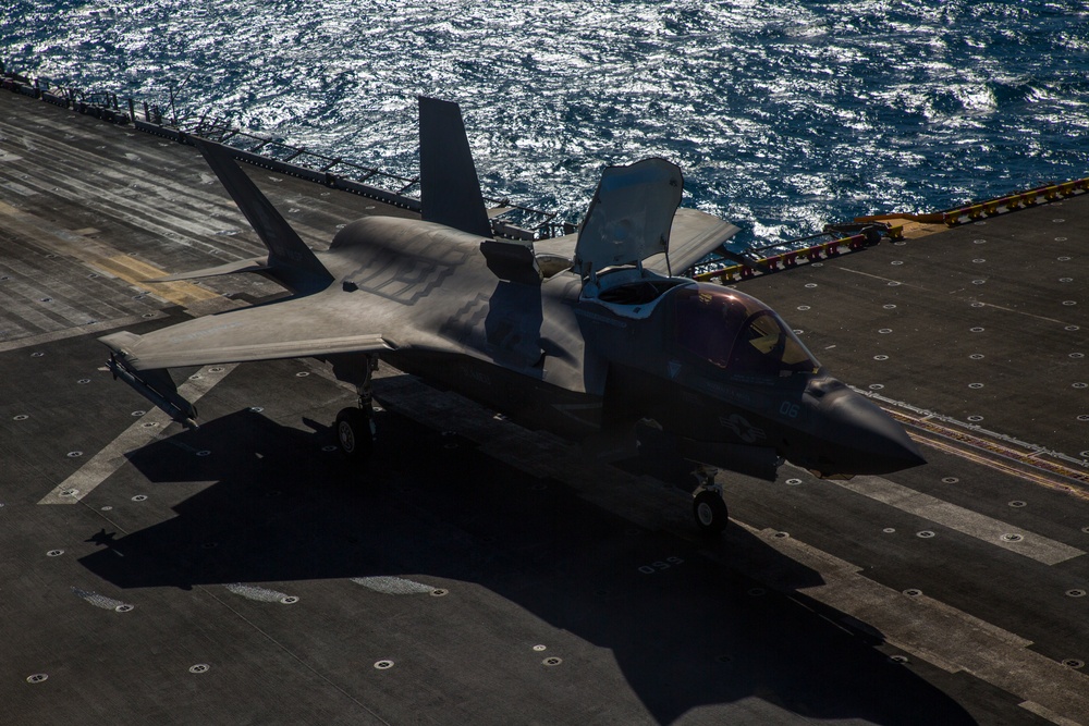 31st MEU conducts F-35B flight operations aboard USS Wasp during Talisman Sabre 2019