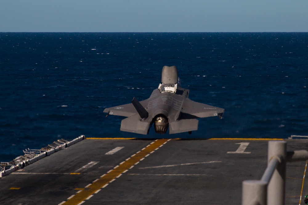 31st MEU conducts F-35B flight operations aboard USS Wasp during Talisman Sabre 2019