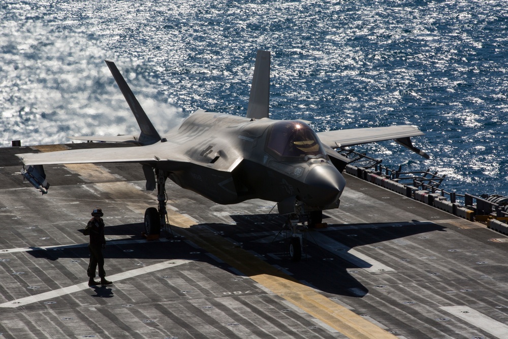 31st MEU conducts F-35B flight operations aboard USS Wasp during Talisman Sabre 2019