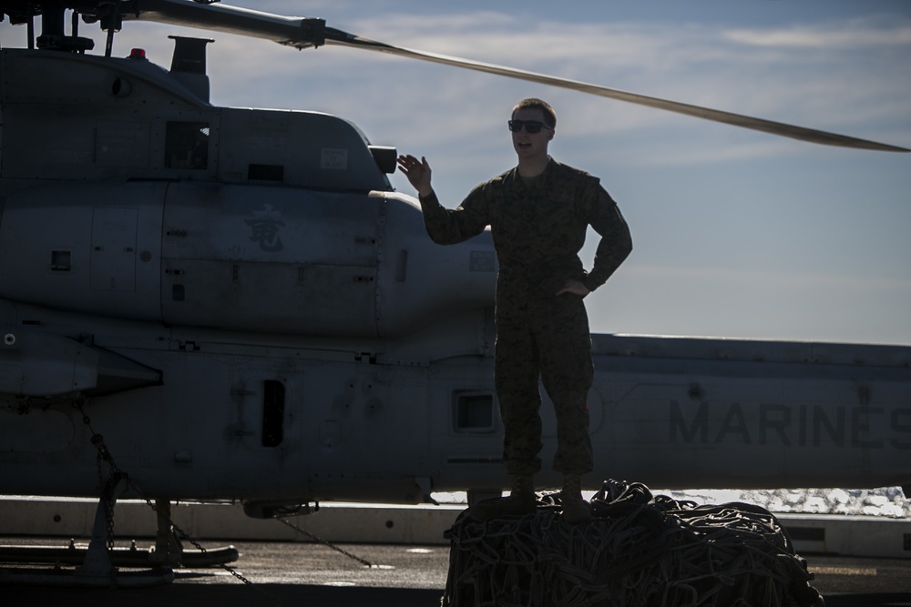 31st MEU conducts aerial landing support training aboard USS Wasp during Talisman Sabre 2019
