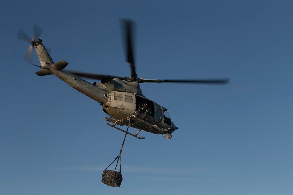 31st MEU conducts aerial landing support training aboard USS Wasp during Talisman Sabre 2019