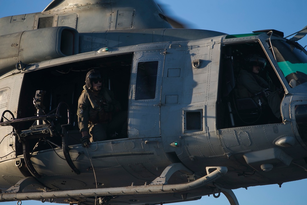 31st MEU conducts aerial landing support training aboard USS Wasp during Talisman Sabre 2019