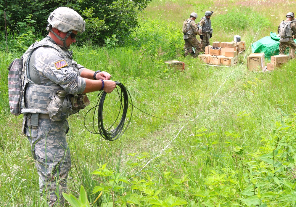 Engineer Measuring Out Detonation Cord for a Exercise.