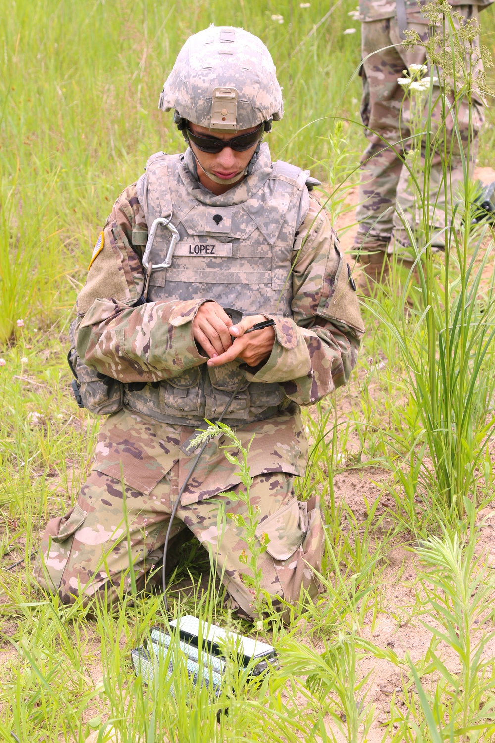 Engineer Prepares a Charge for a Detonation Exercise.