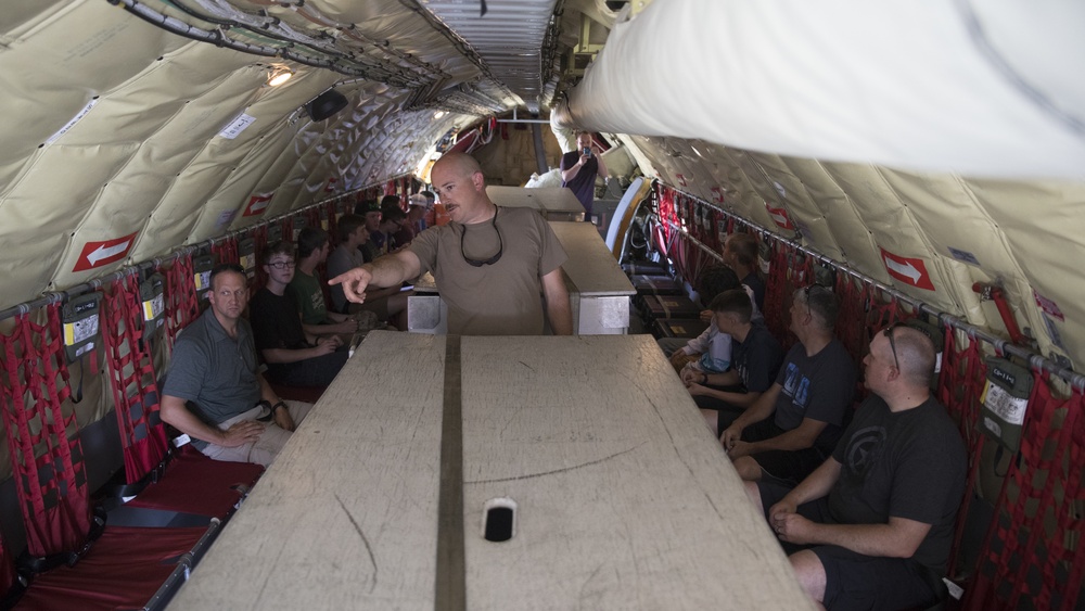 Boy Scouts watch KC-135R and F-35s in action