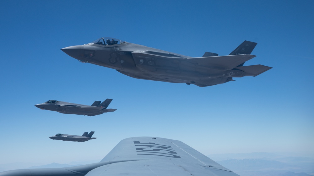 Boy Scouts watch KC-135R and F-35s in action