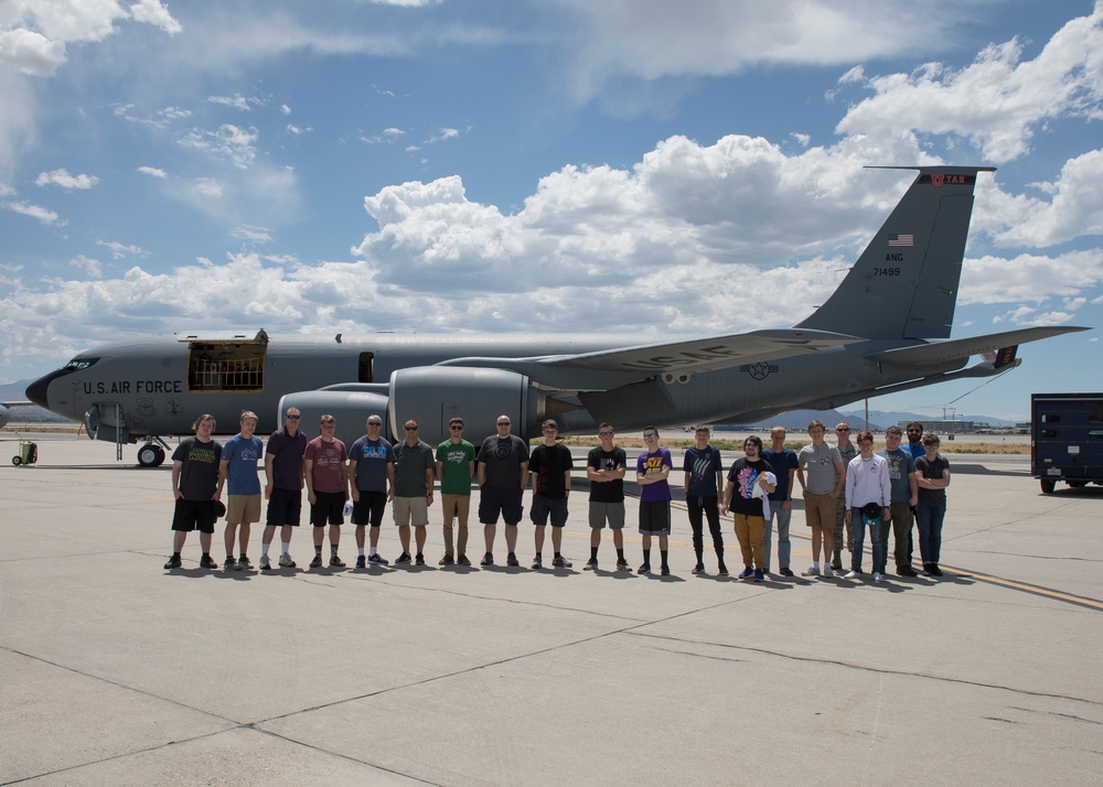 Boy Scouts watch KC-135R and F-35s in action