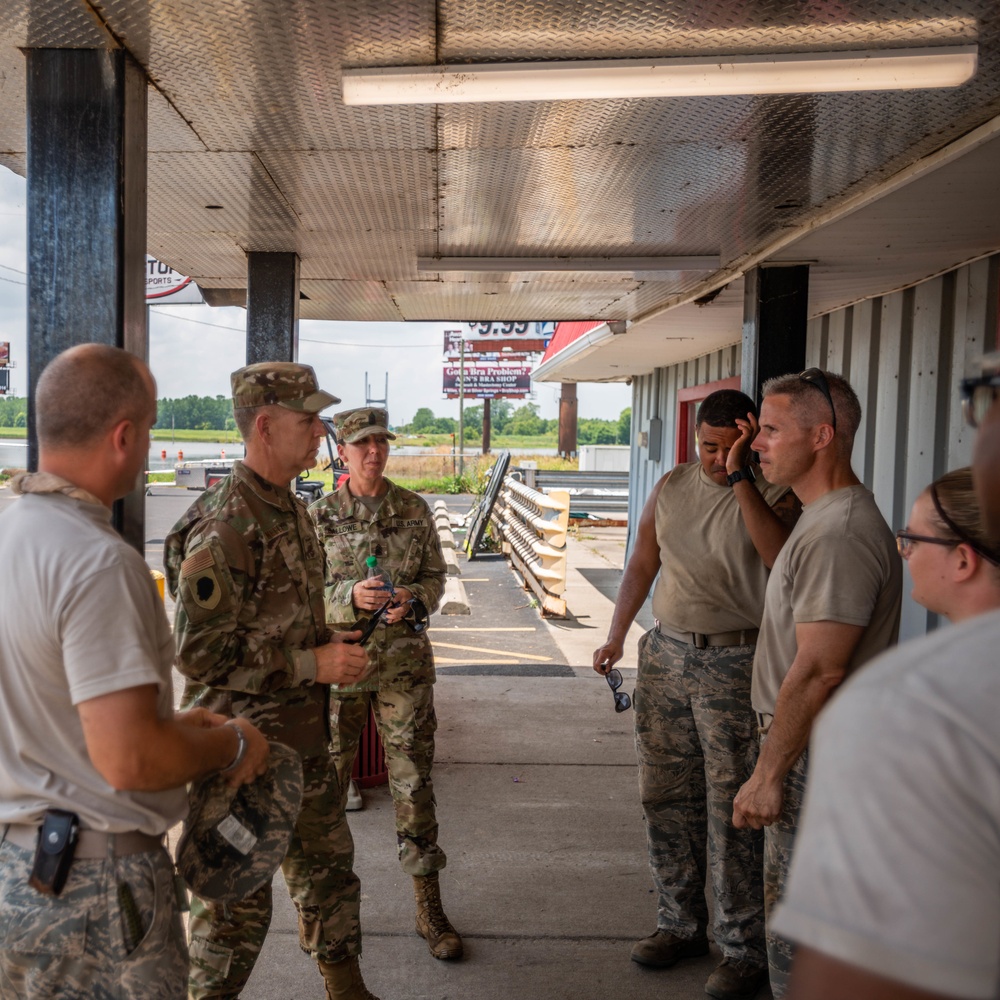 Illinois National Guard General visits East Cape Girardeau, Illinois.