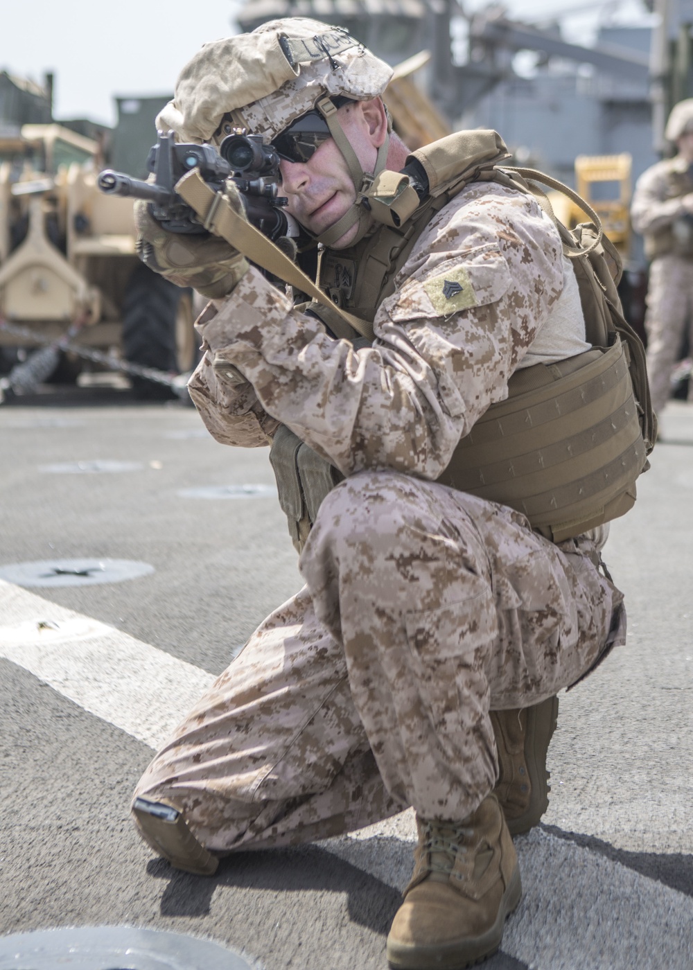 Dry fire exercise aboard the USS Harpers Ferry