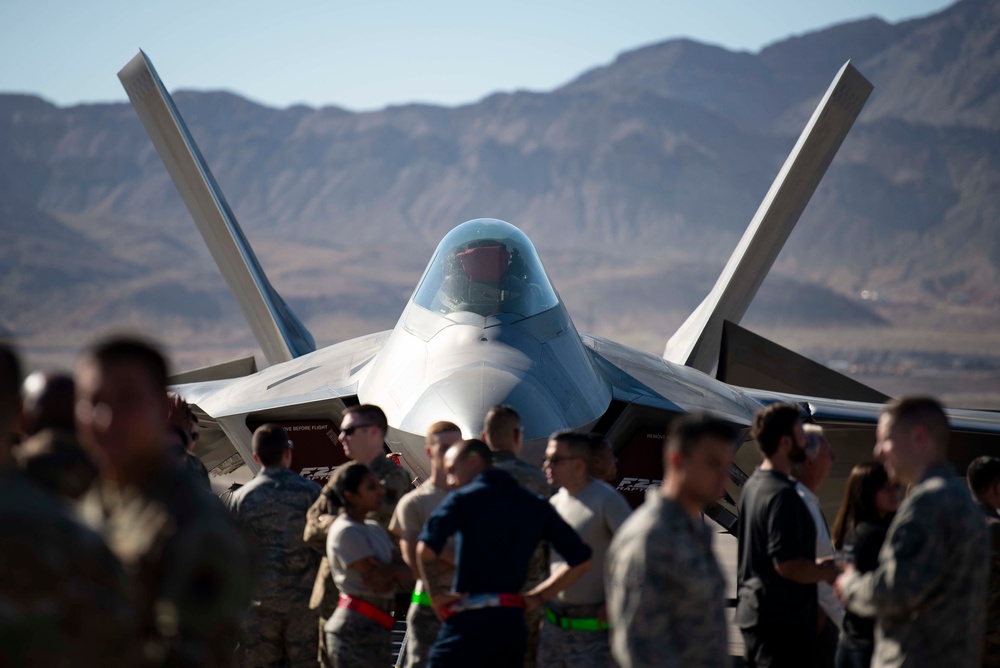 F-22 Raptor fighter jet participates in quarterly load crew competition